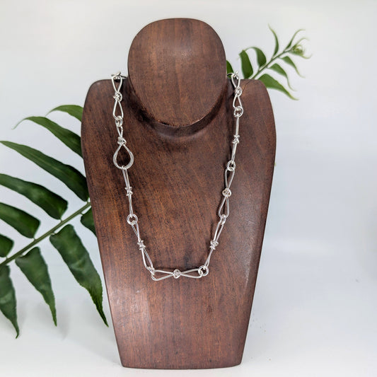 crucian knot medium chain necklace-Sterling Silver-16"-