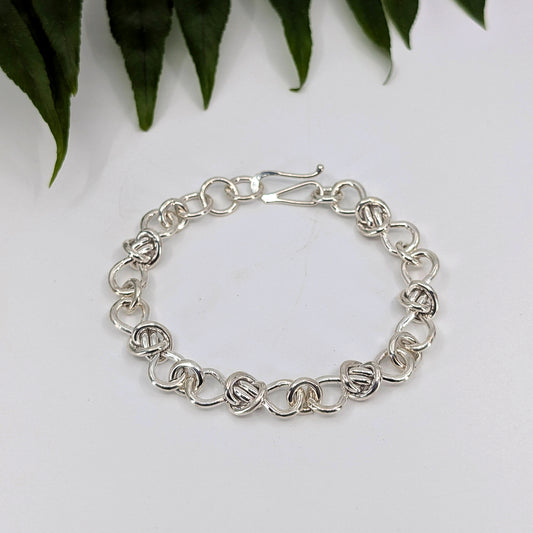 crucian knot x heavy chain bracelet-Sterling Silver-Hand-