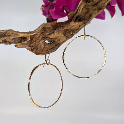 four corners hoop earring-14k Gold-Large-