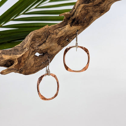 four corners hoop earring-Copper-Medium-