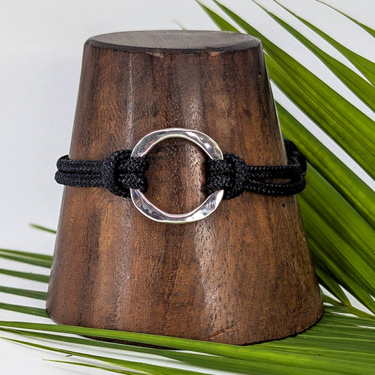 four corners cord bracelet-Sterling Silver-Medium-