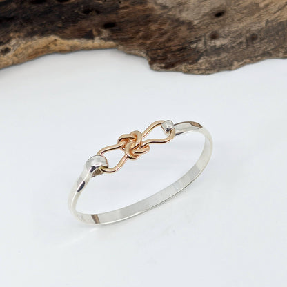 friendship knot 5mm latch bracelet-Sterling Silver-Multiple Sizes-5 3/4