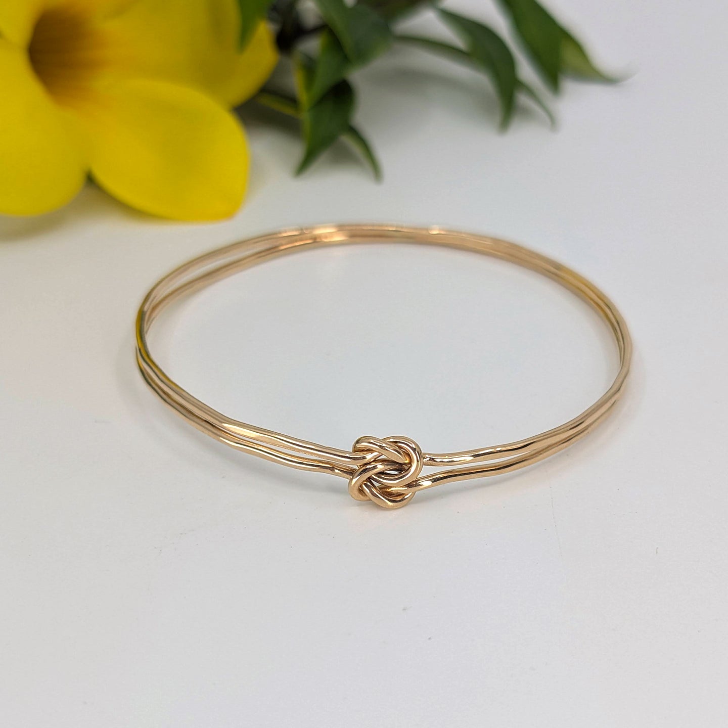 friendship knot bangle bracelet-Sterling Silver-Small-