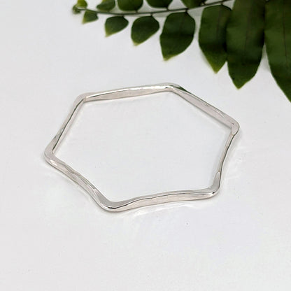 honeycomb bangle bracelet-Sterling Silver-Medium-