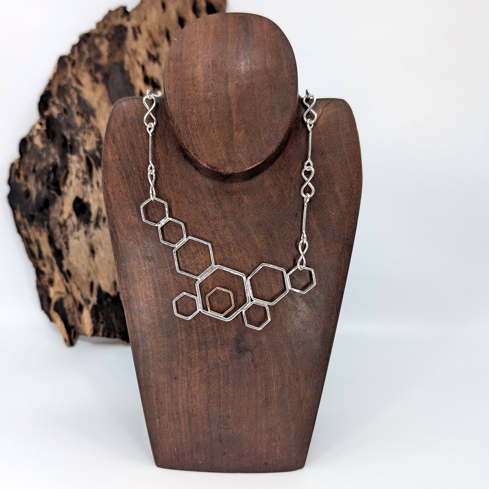 honeycomb heavy cluster chain necklace-14k Gold-One Size-