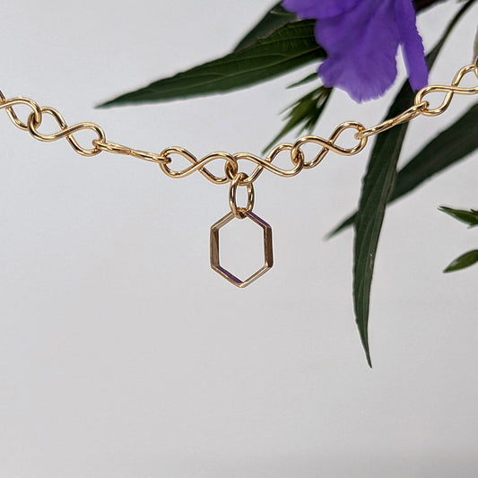 honeycomb charm-14k Gold-One Size-