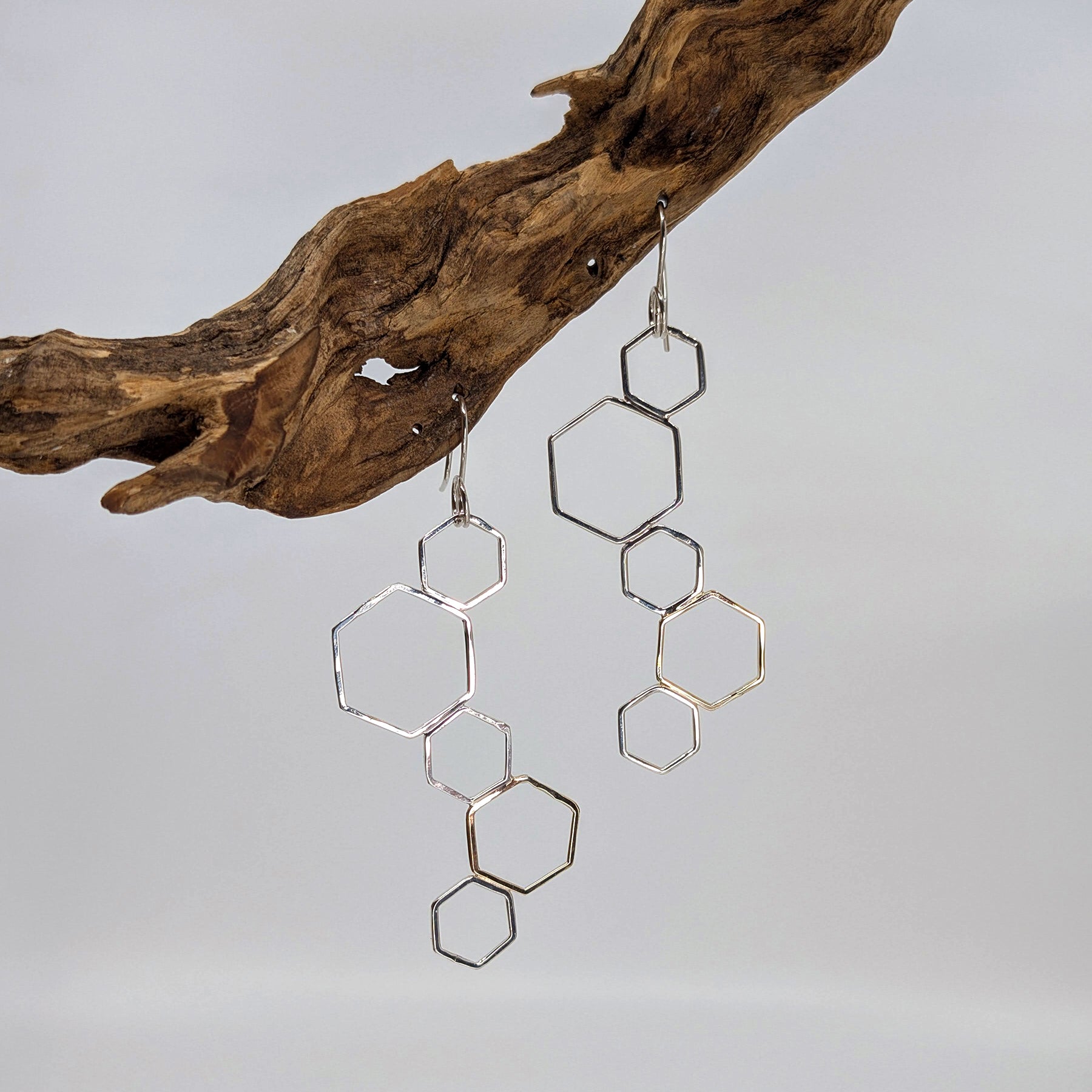 honeycomb cluster earring-Sterling Silver-One Size-