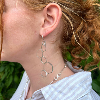 honeycomb cluster earring---