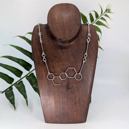 honeycomb light cluster chain necklace-Sterling Silver-One Size-