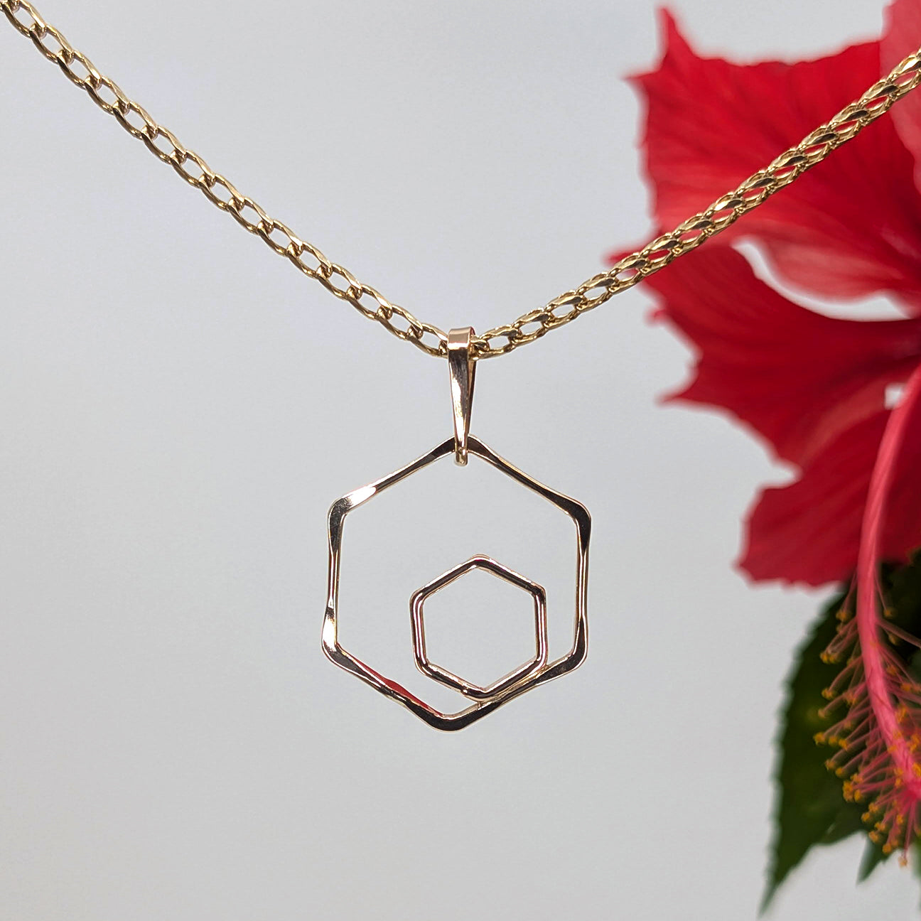 honeycomb pendant-14k Gold-One Size-