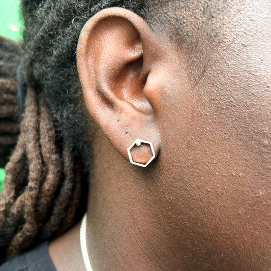 honeycomb post earring-14k Gold-One Size-