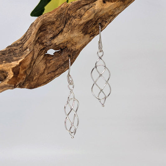 josephine knot drop earring-Sterling Silver-Medium-