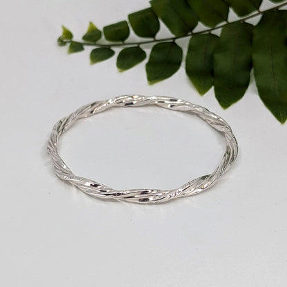 ring of fire bangle bracelet-Sterling Silver-Small-
