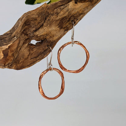ring of fire hoop earring-Copper-Small-