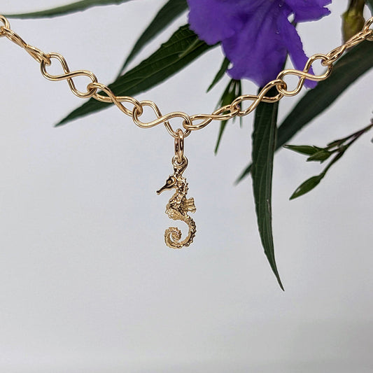 seahorse charm-14k Gold-One Size-