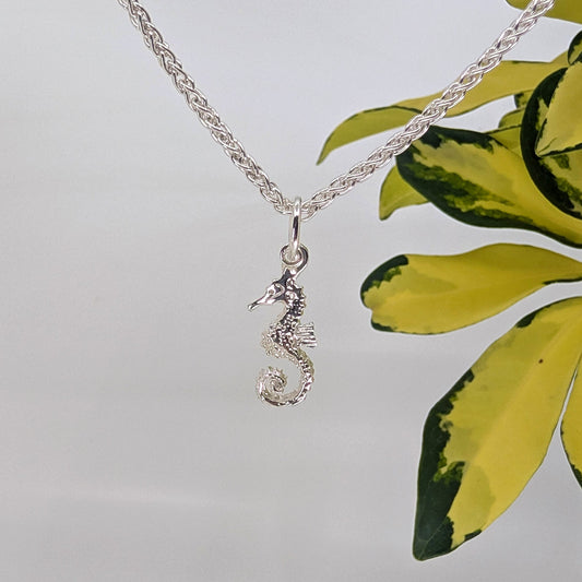 seahorse charm-Sterling Silver-One Size-