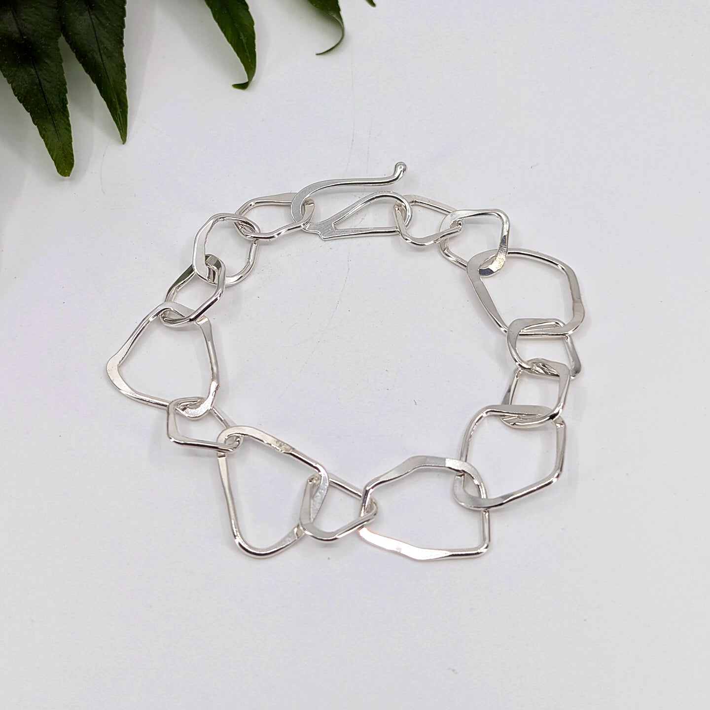 shard chain bracelet-Sterling Silver-Hand-