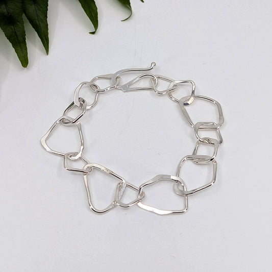 shard chain bracelet-Sterling Silver-Hand-