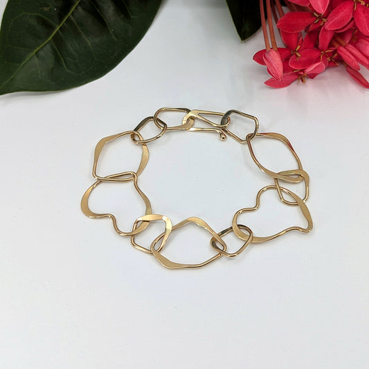 shard heart chain bracelet-Sterling Silver-Hand-