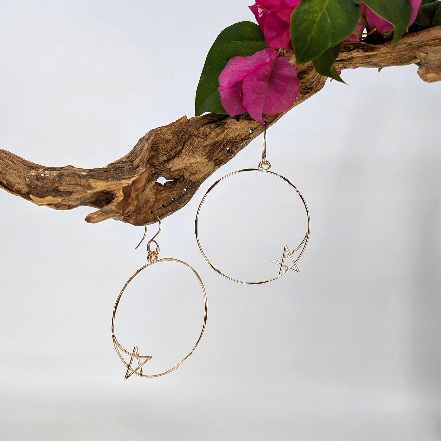 shooting star hoop earring-14k Gold-One Size-