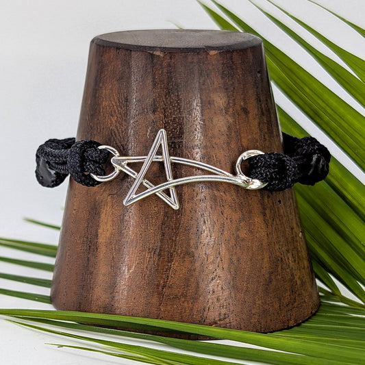 shooting star cord bracelet-Sterling Silver-Medium-
