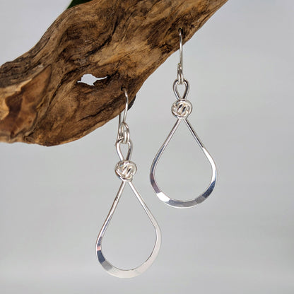 teardrop drop earring-Sterling Silver-Small-