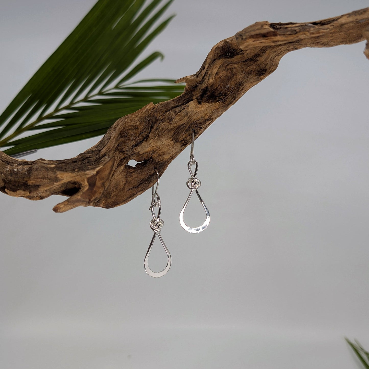 teardrop drop earring-Sterling Silver-Large-