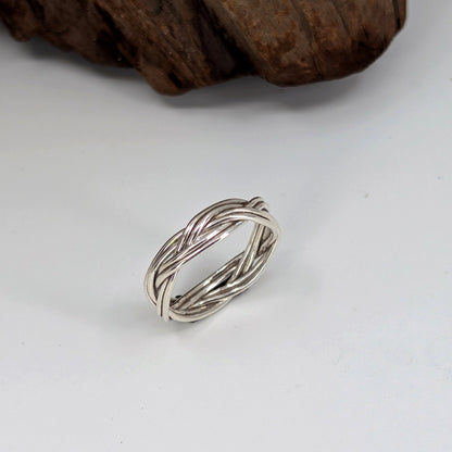 turkshead 2 strands band ring-Sterling Silver-Multiple Sizes-2