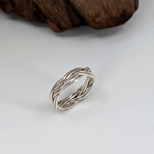 turkshead 2 strands band ring-Sterling Silver-Multiple Sizes-2