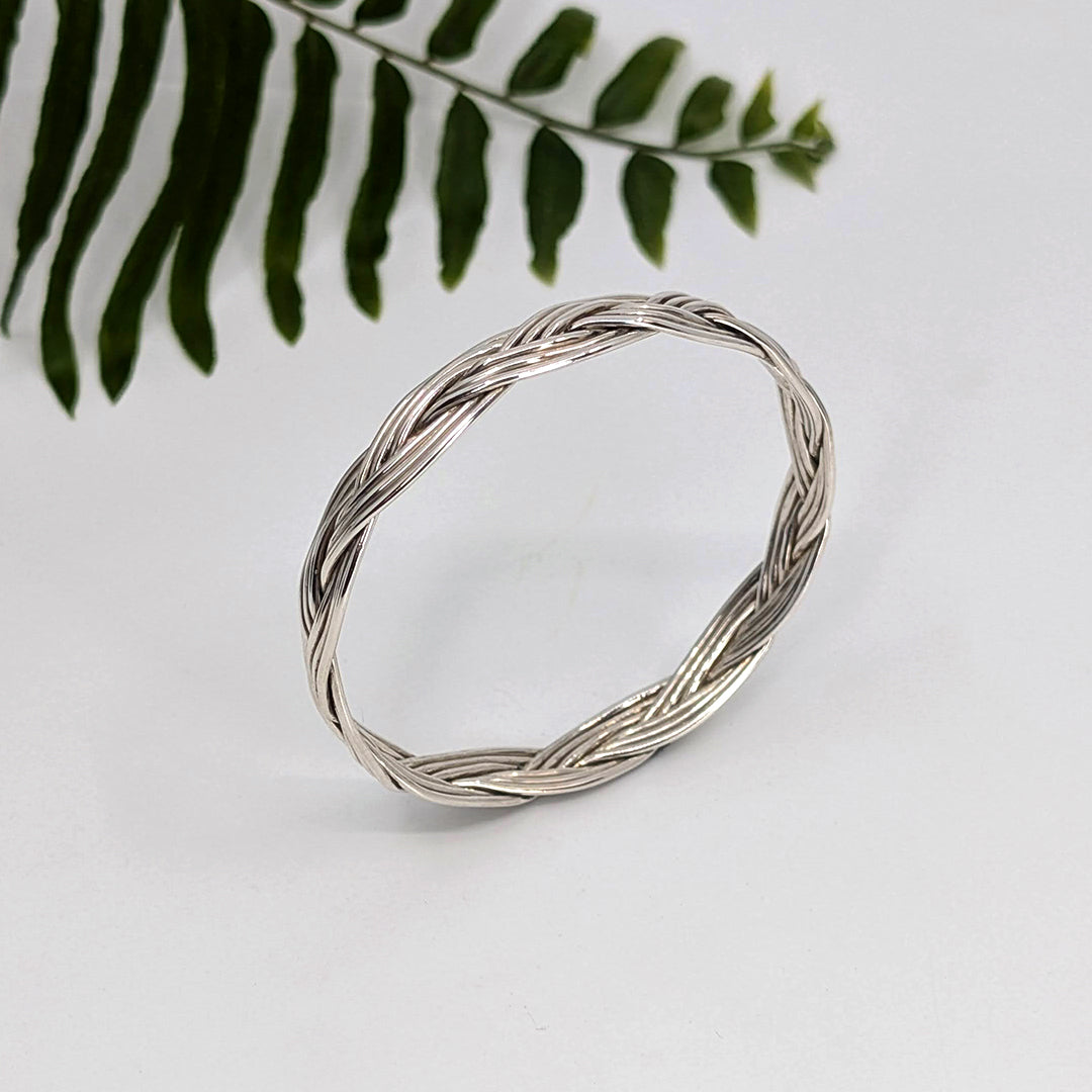 turkshead 3 strands bangle bracelet-Sterling Silver-Small-