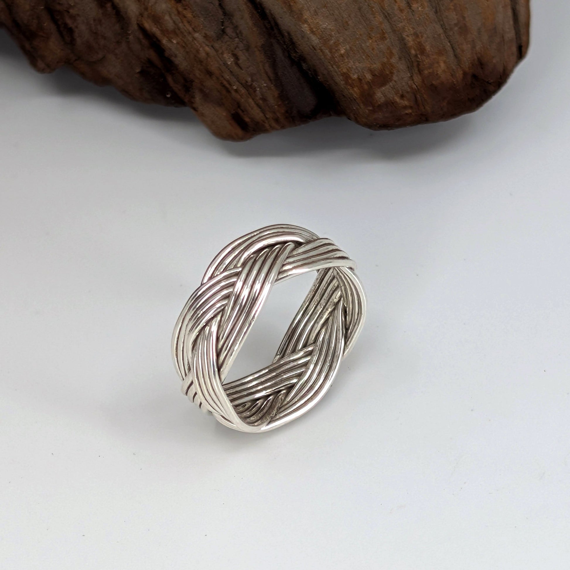 turkshead 4 strands band ring-Sterling Silver-Multiple Sizes-2