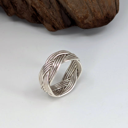 turkshead 4 strands band ring-Sterling Silver-Multiple Sizes-2