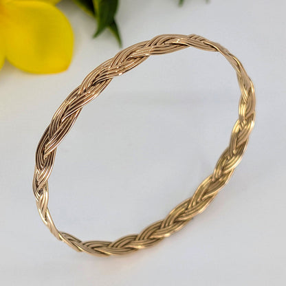 turkshead 3 strands bangle bracelet-Sterling Silver-Medium-