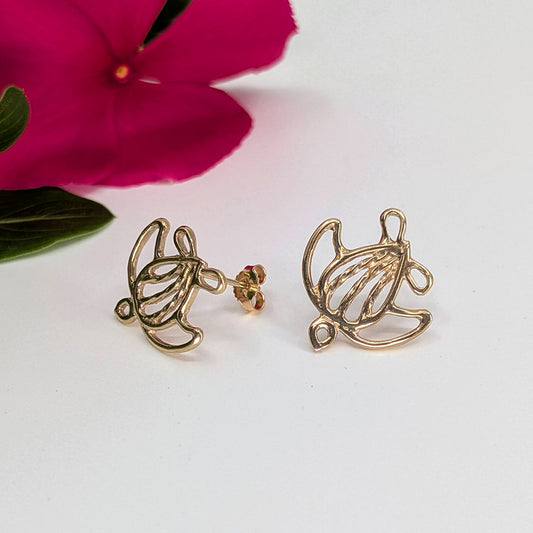 turtle post earring-Sterling Silver-One Size-