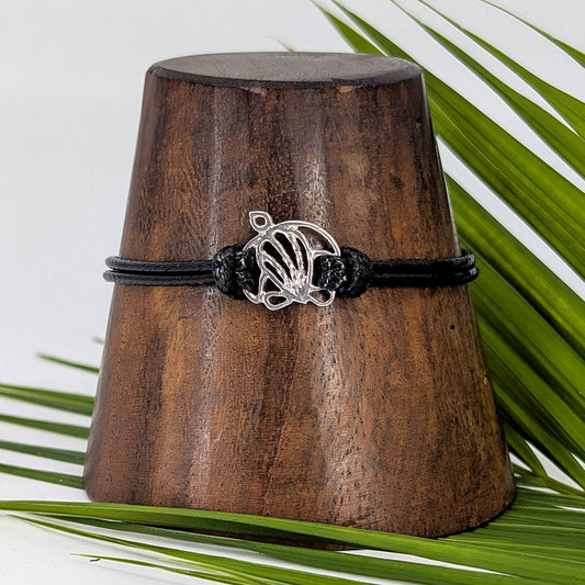 turtle small cord bracelet-Sterling Silver-Small-