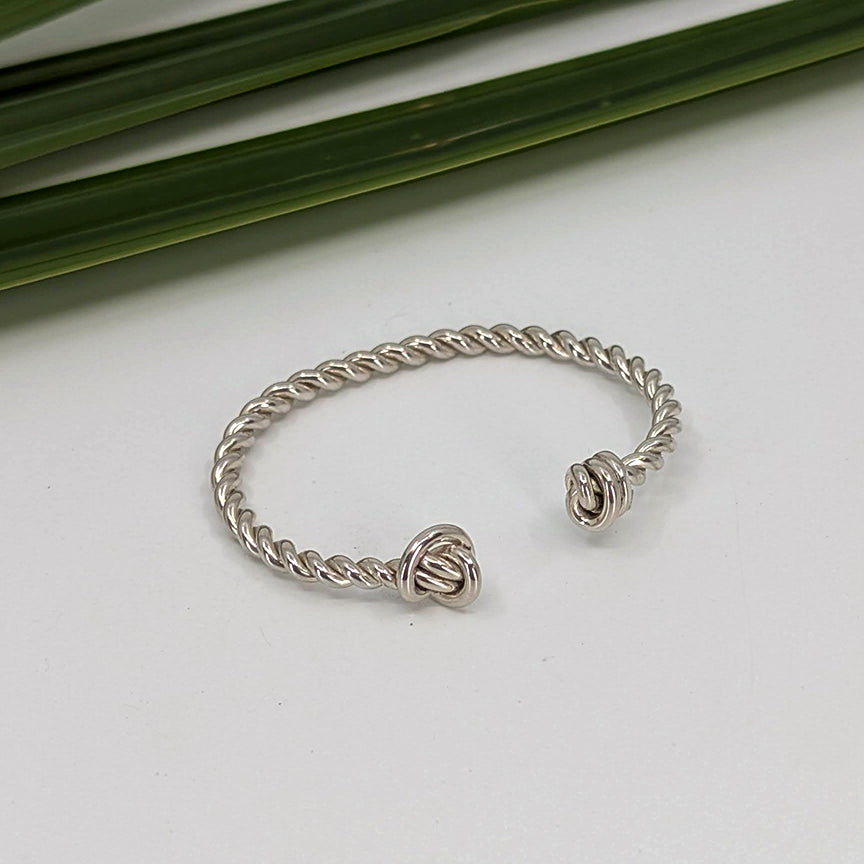 twisted knot baby child cuff bracelet-Sterling Silver-Child-