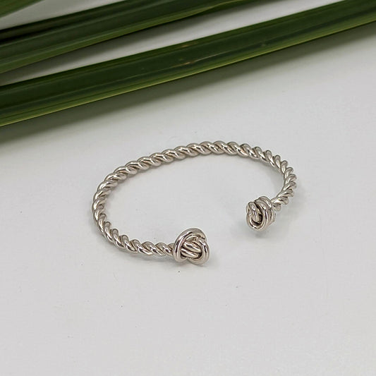 twisted knot baby child cuff bracelet-Sterling Silver-Child-