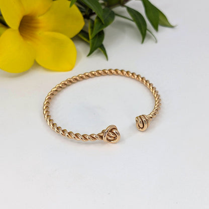 twisted knot heavy cuff bracelet-Sterling Silver-Large-