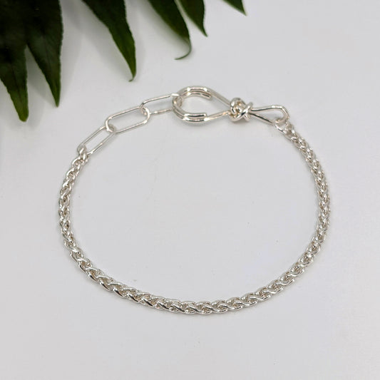wheat heavy chain anklet-Sterling Silver-Anklet-