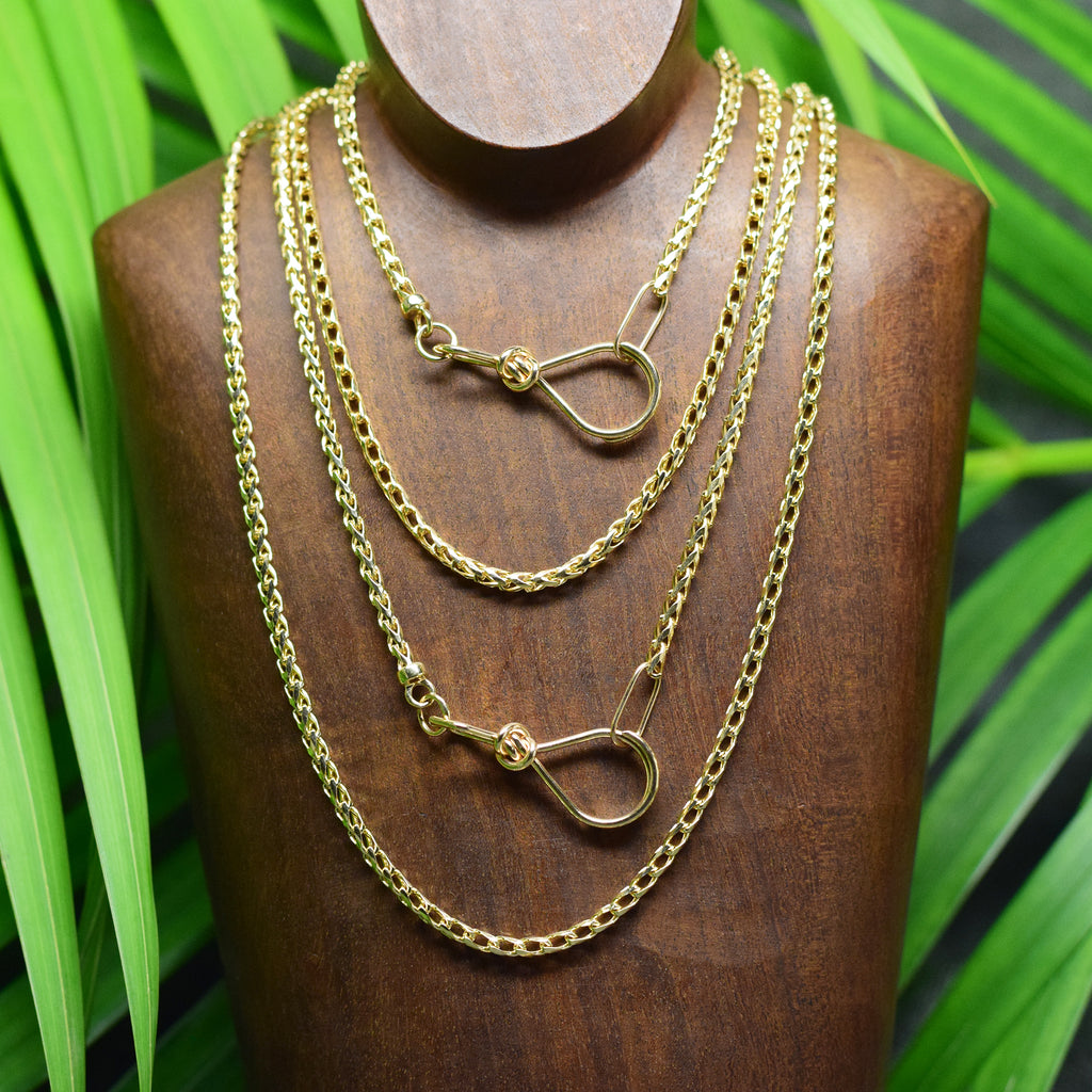 14k Gold Heavy Wheat Chain - Gold Necklace