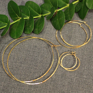 Gold Hoop Earrings - 14k Gold Light Hoops.