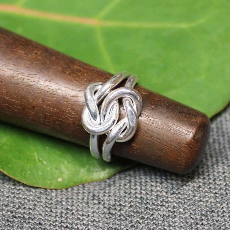 Sterling silver friendship knot ring.