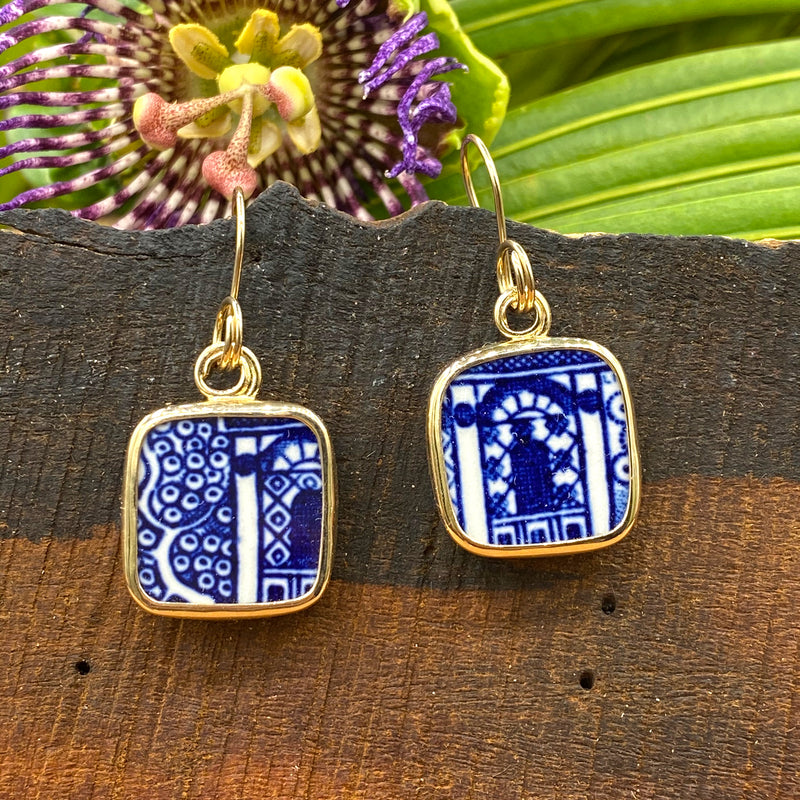 Lapis Arches 14k Gold Earrings