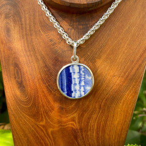 Blue Bamboo Sterling Silver Pendant