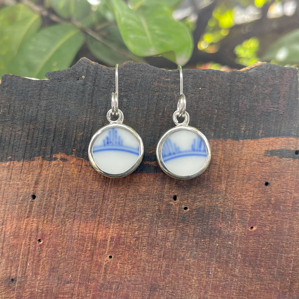 Blue Horizons Sterling Silver Earrings Round