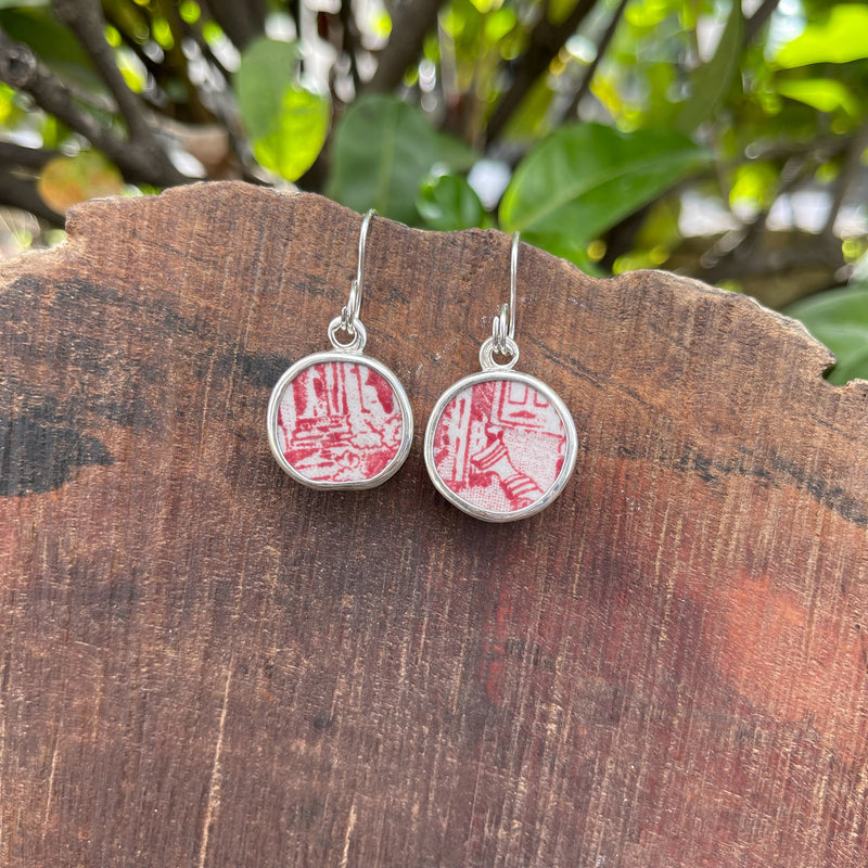 Cardinal Romance Sterling Silver Earrings Round