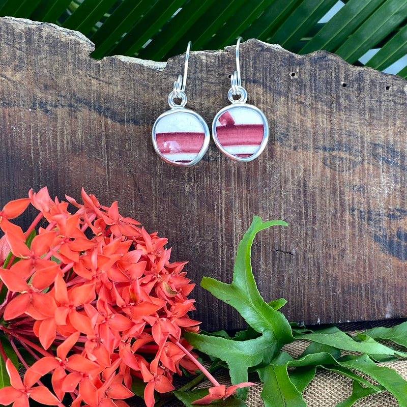 Cranberry Lines Sterling Silver Earrings