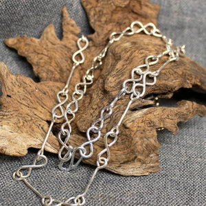 Sterling silver infinity chain.