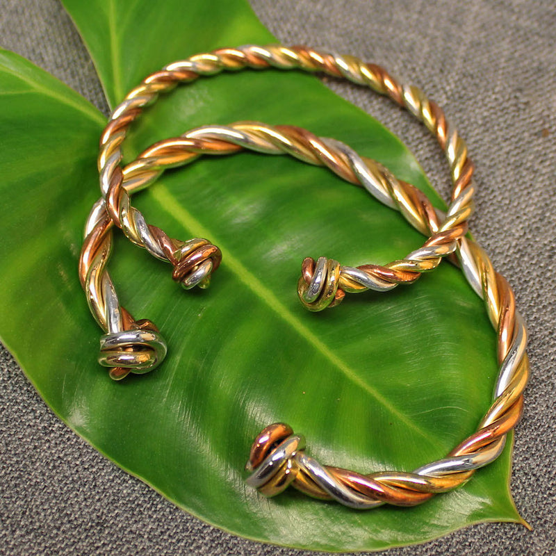 Twisted Knot 3-Tone Cuff Bracelet