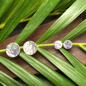 Hammered Dot Earrings in Sterling Silver